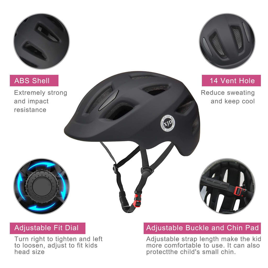 XJD Toddler Helmet Kids Bike Helmet Baby Multi-Sport Adjustable for Kids Boys Girls Lightweight for Age 1 and Older (Black, Smal