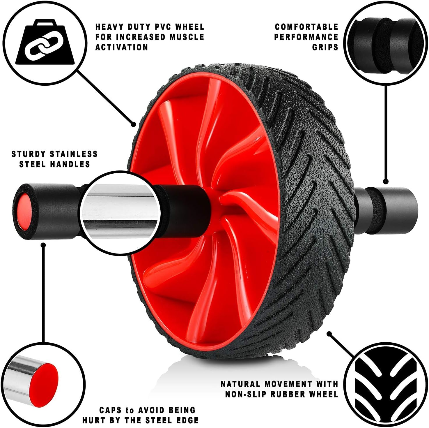 N1Fit Ab Roller Wheel - Sturdy Ab Workout Equipment For Core Workout - Ab Exercise Equipment As Abdominal Muscle Toner - Ab Exer