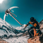 Ant Mag Grappling Hook Stainless Steel Claw Carabiner With 20M/65Ft 8Mm Auxiliary Red Rope For Camping Hiking Tree Grabbing And