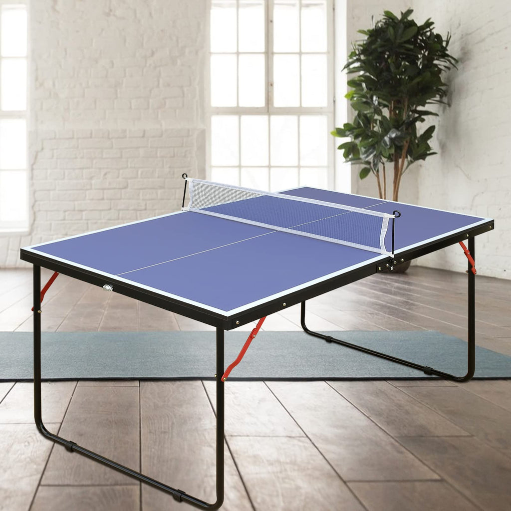 Hookung Table Tennis Table Ping-Pong Tables Set - 100 Preassembled Foldable & Portable Ping Pong Family Game Tables For Outdoor
