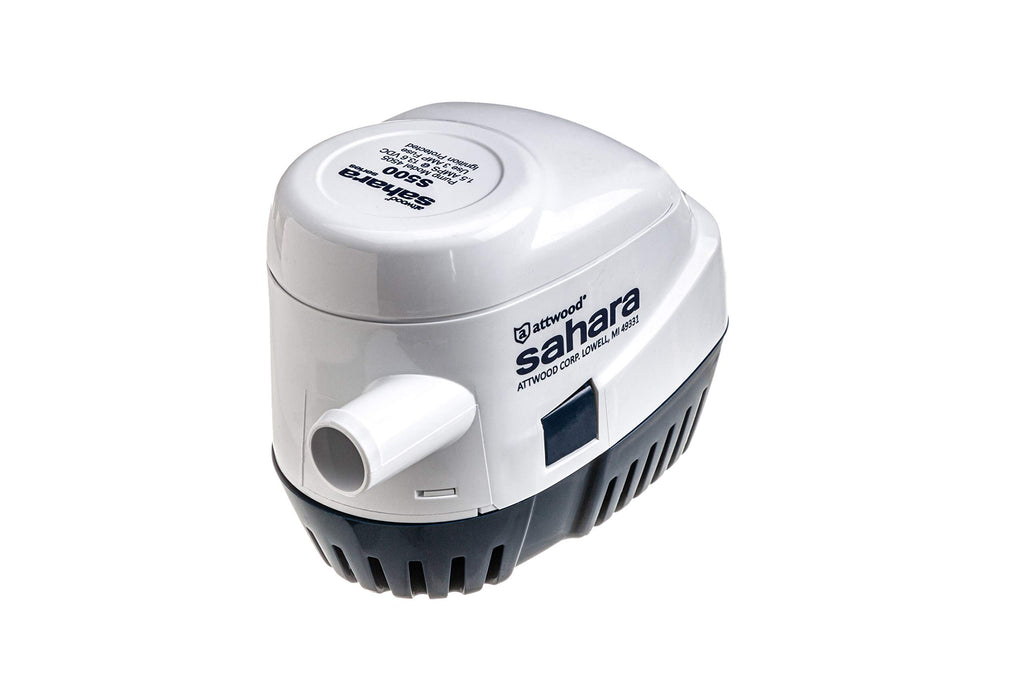 Attwood 4505-7 Sahara S500 Automatic Bilge Pump, 12-Volt, 1.5-Amp Draw, -Inch Interior Diameter Hose, 29-Inch 16-Gauge Wire