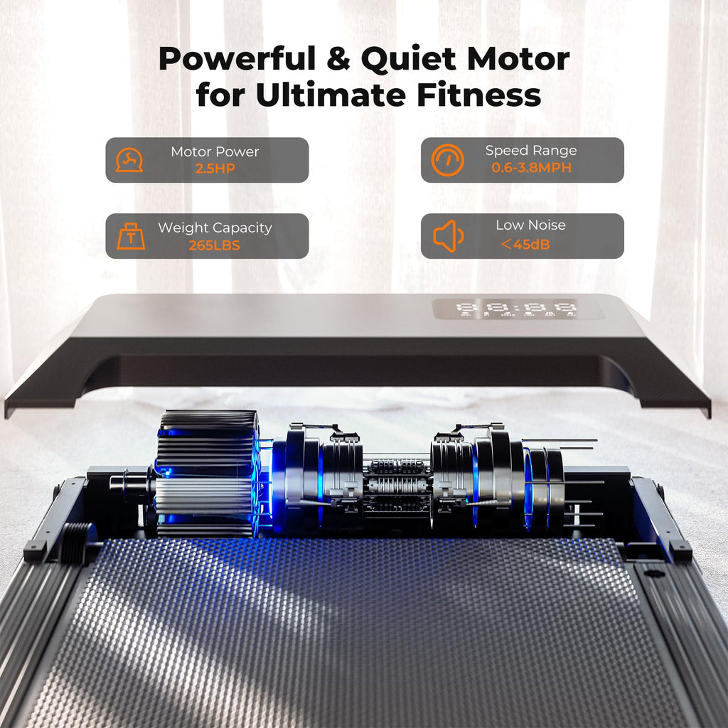 Lacuffy Walking Pad, Under Desk Treadmill, Mini Portable Treadmill With App And Remote Control, 2.5 Hp Quiet Walking Jogging Mac