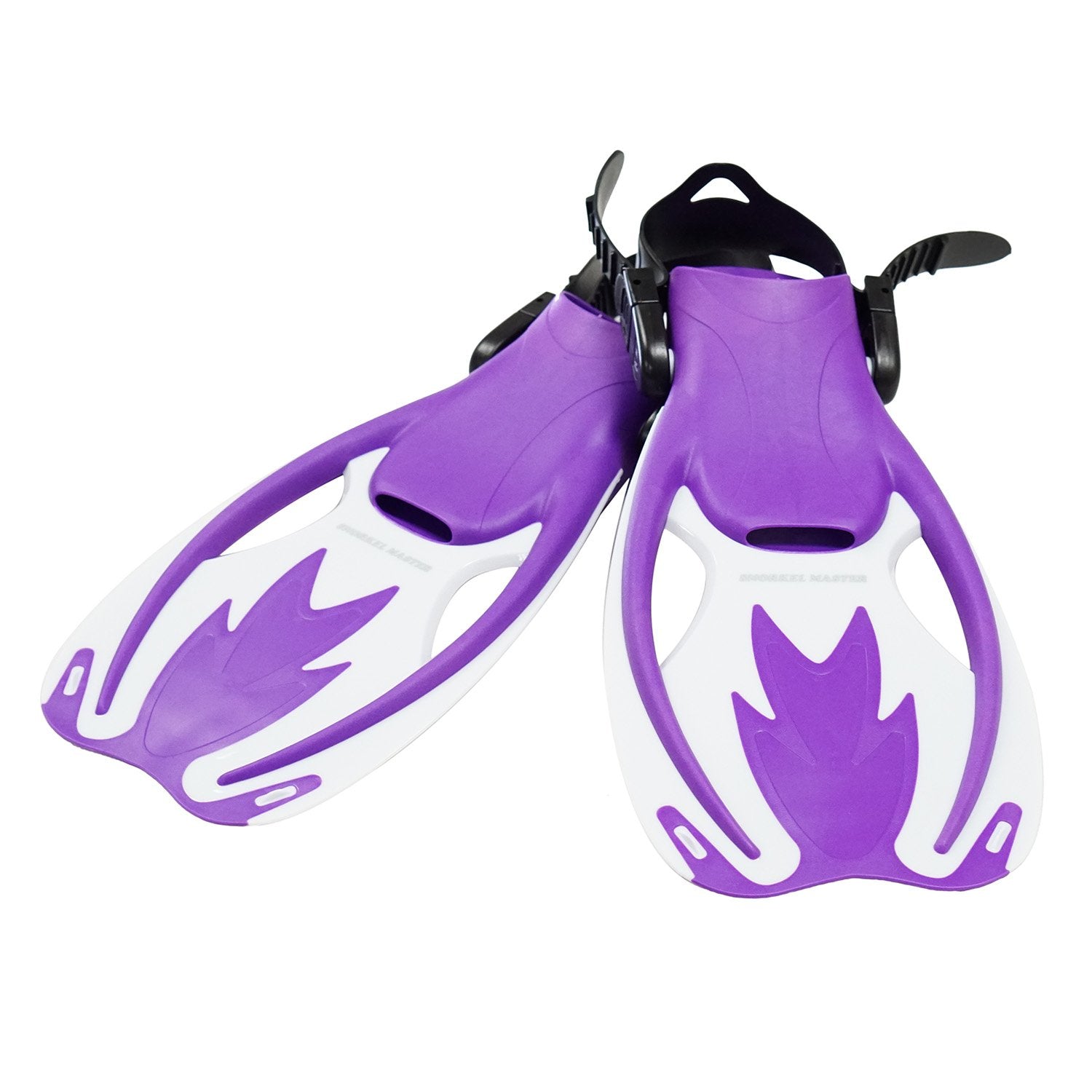 Snorkel Master Kids Swimming Snorkeling Fins, Purple/White, Large/XLarge