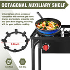 Bestfire 3 Burners Camping Stove For Cooking Outdoor, 225,000 Btu Propane Burners With Ignition Wire&Removable Legs, Temperature