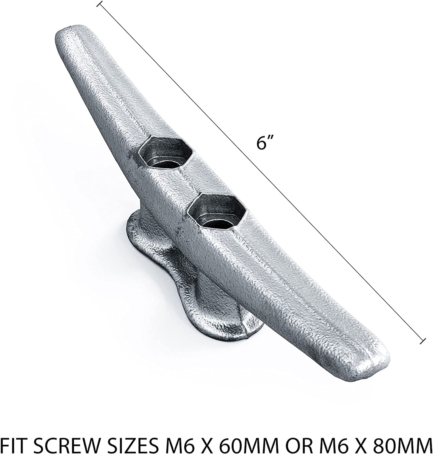 Simplified Living 6'' Boat Dock Cleats: Rough Cast Hot Dipped Galvanized Iron: 4, 8, 16 Pack (8 Pack)