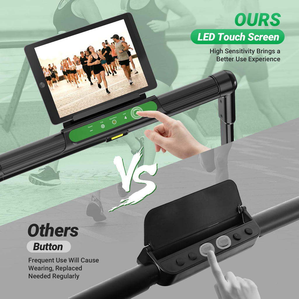 Therun Walking Pad, 2 In 1 Foldable Treadmills For Home, 2.5Hp Under Desk With Handle Bar, 16 Widened Running Belt, With Remote