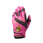 Louisville Slugger Party Animals Youth Genuine V2 Batting Gloves - Hot Pink/Black, Small