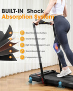 Large Walking Pad With Handle Bar, 17 Widened Running Belt, 15% Incline Treadmill, 4Mph/7.6Mph, 3.0 Hp Treadmill With 380Lbs Cap