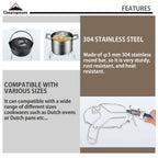 Campingmoon Camping Campfire Trivet Cooking Stand Open Fire Tripod Ms-69 Stainless Steel