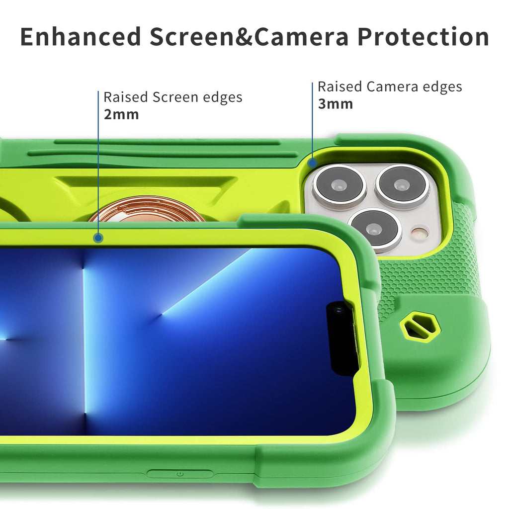 Markill Compatible With Iphone 13 Pro Max Case 67 Inch With Ring Stand, Heavy-Duty Military Grade Shockproof Phone Cover With Ma