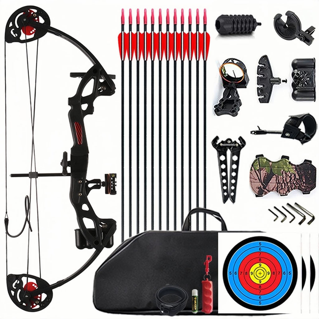 Lanneret Compound Bow And Archery Sets - Right Hand Archery Compound Bows 15-29 Lbs Draw Weight Adjustable For Youth And Beginne