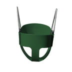 Gorilla Playsets 04-0008-G/G Full Bucket Toddler Swing, Bucket, Green 60'' Plastic Coated Chains, 50 Lb Capacity
