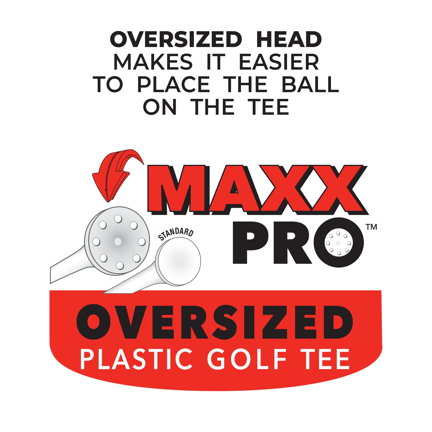 3-1/4'' Maxxpro Oversized Plastic Golf Tee, 10 Ct, White