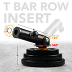 Yes4All T-Bar Row Plate Post Insert Landmine - Fit 2    Olympic Bars - Full 360    Swivel & Easy To Install (Black)