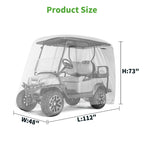 10L0L Universal 2-4 Passenger Golf Cart Cover For Ezgo, Club Car And Yamaha, Waterproof Sunproof And Durable, Silver White