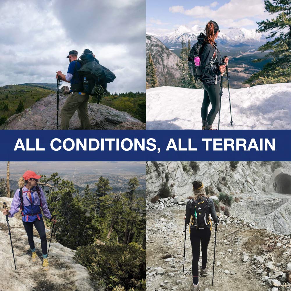 Montem Ultra Light 100% Carbon Fiber Trekking, Walking, And Hiking Poles For Backpacking Gear - One Pair (2 Poles) - Lightweight