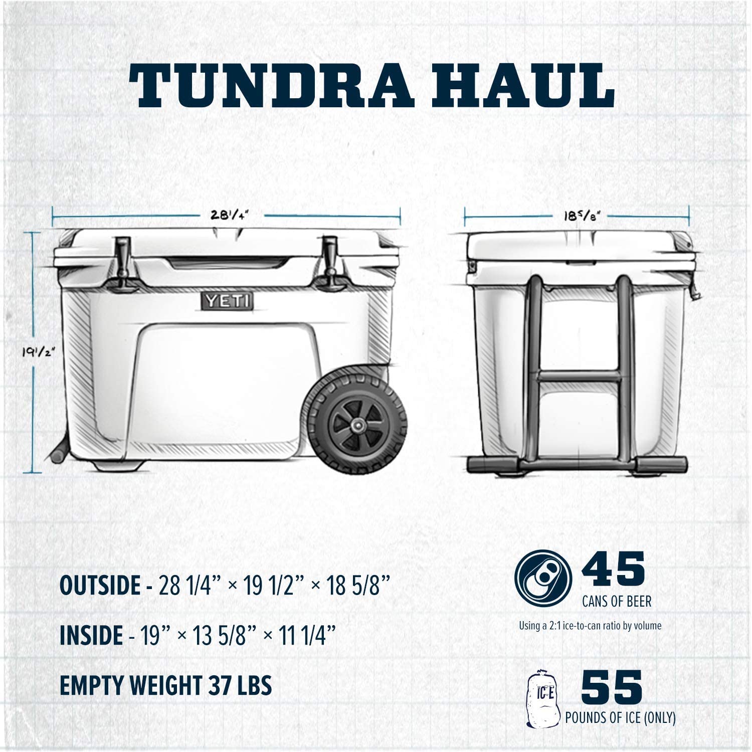 Yeti Tundra Haul Portable Wheeled Cooler, Navy