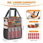 Maelstrom Lunch Box For Women, 20L Insulated Lunch Bag Men, Leakproof Double Deck Cooler Bag, Soft Lunch Cooler With Quick Acces