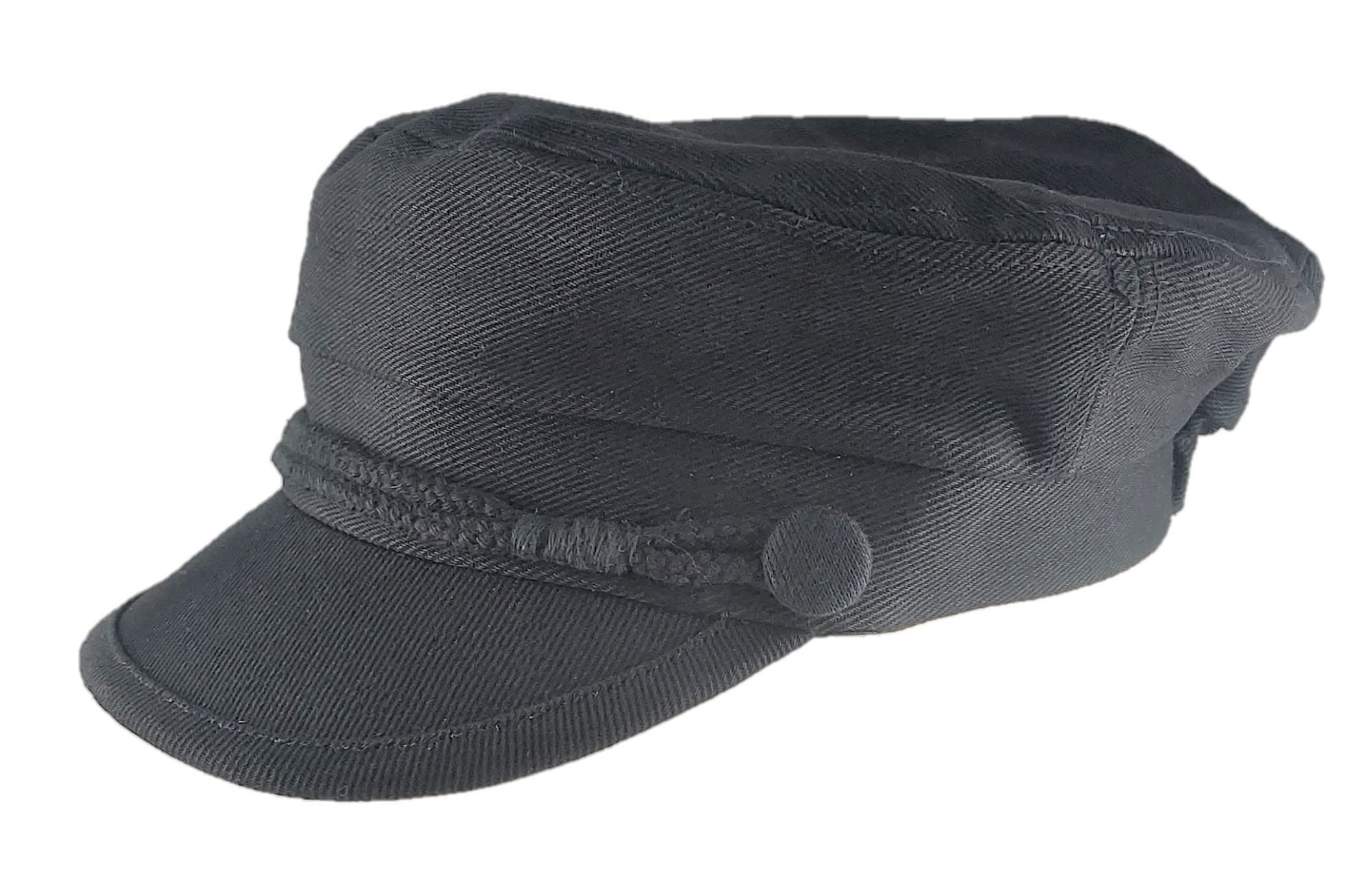 Stylish Flat Captain Black Westerns Pilot Short Hats Cap
