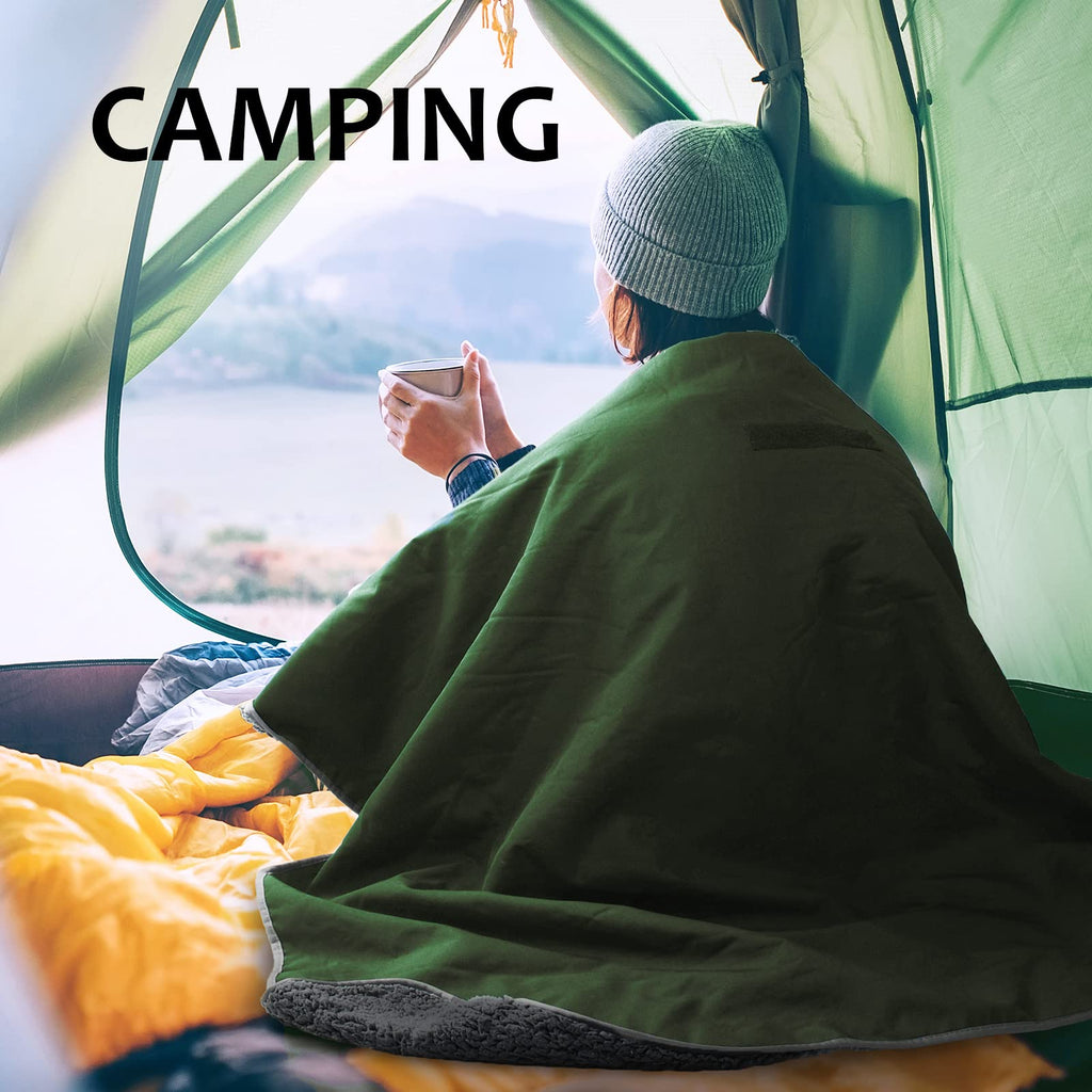 Tirrinia Outdoors Waterproof Throw Blanket, 51      X 59       Sherpa Fleece Stadium Windproof Mat For Boat, Traveling, Camping,