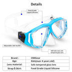 Goggles Kids Swimming Silicone Swim Mask Snorkeling Gear For Kids Tempered Glass Snorkel Goggles With Nose Cover Scuba Diving Go
