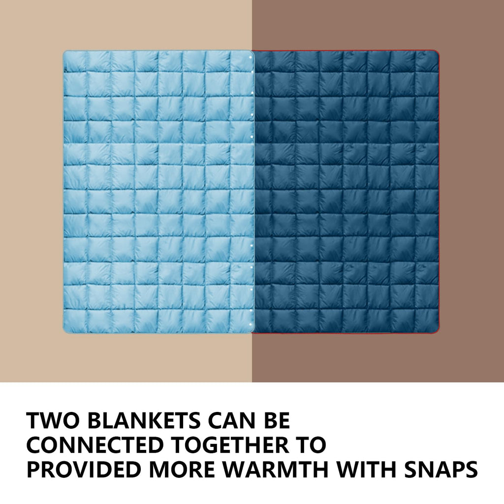 Zzlamb Water-Repellent Camping Blanket For Kids, Outdoor Portable Travel Down Throw Blanket, Lightweight Duck Down Lap Quilt For