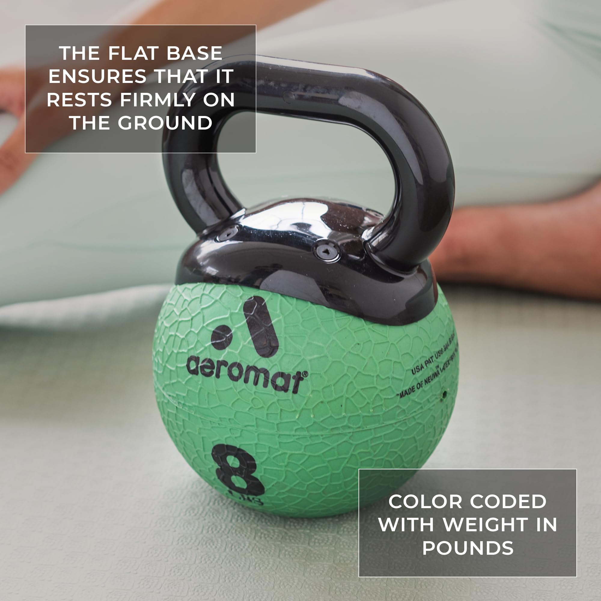 Aeromat Elite Mini Kettlebell Medicine Ball - 8 Lb Kettlebell Weight Balls For Exercise, 6'''' Dia Weighted Exercise Ball, Stren