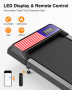 Rjop Walking Pad Treadmill Small With 8% Adjustable Incline And Removable Handle Bar, Compact Under Desk Treadmills For Home Sma