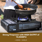 The First Penguin Portable Camping Stove - With Carrying Case 10,000 Btu Great For Emergency Preparedness Kit, High Power Butane