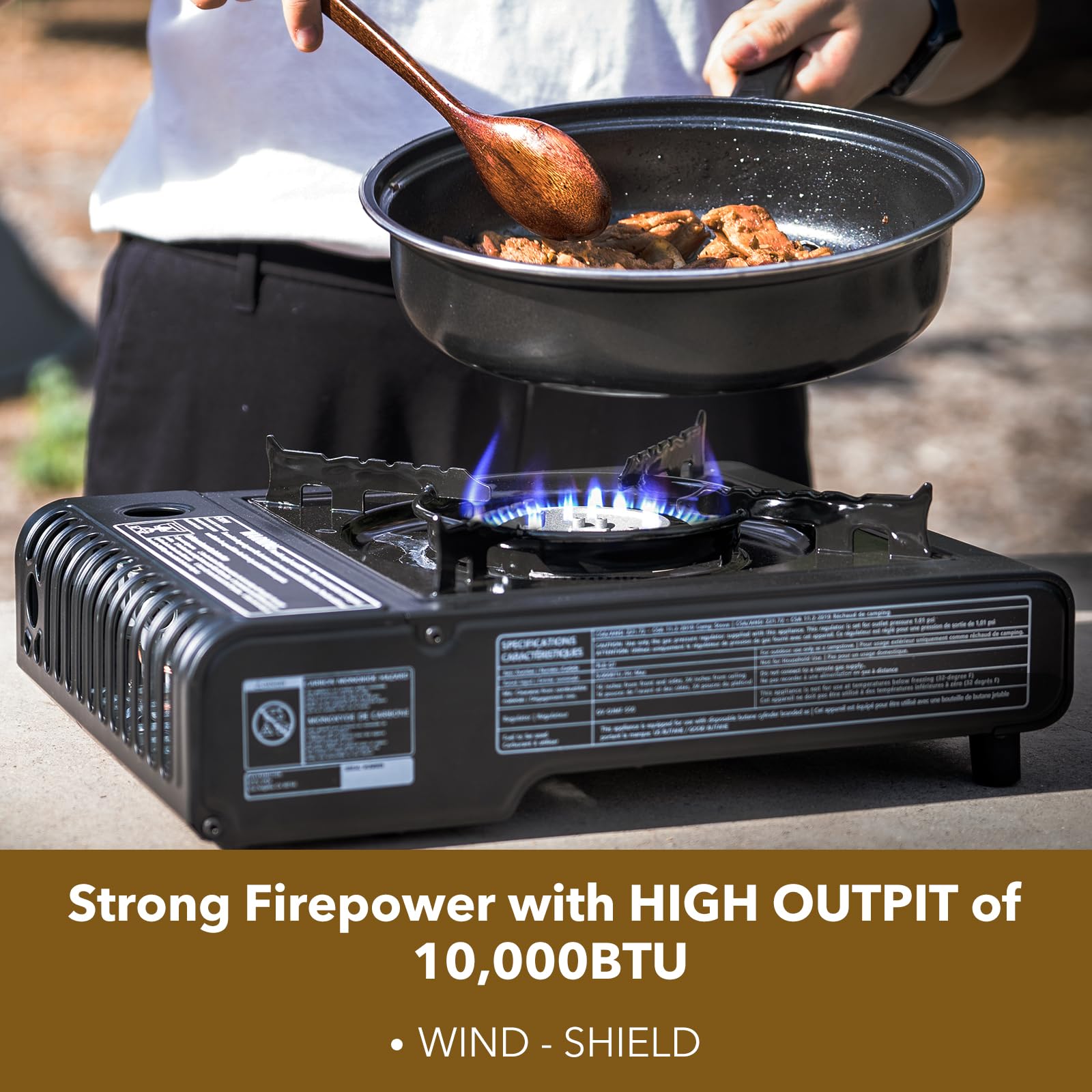 The First Penguin Portable Camping Stove - With Carrying Case 10,000 Btu Great For Emergency Preparedness Kit, High Power Butane