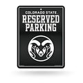 Rico Industries NCAA Colorado State Rams Metal Parking Sign 8.5 x 11 Carbon Fiber Metal Parking Sign - Great for Man Cave, Bed R