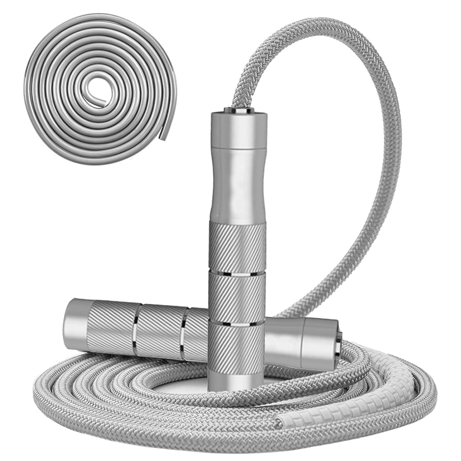 Gaoykai Weighted Jump Rope Fitness For Women Men,1Lb Tangle-Free Skipping Rope For Muay Thai Training Crossfit Workout Aluminum 