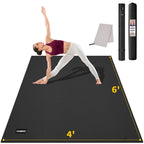 Cambivo Large Yoga Mat, Extra Thick Workout Mats For Home Gym, 6'X 4'X 8 Mm Non Slip Wide Exercise Mat For Pilates, Stretching O