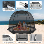 Alvantor Pop Up House Tent, Outdoor Canopy Tent With Uv Resistant, Easy Up Foldable Screen House For Camping Garden, Black, 12 X