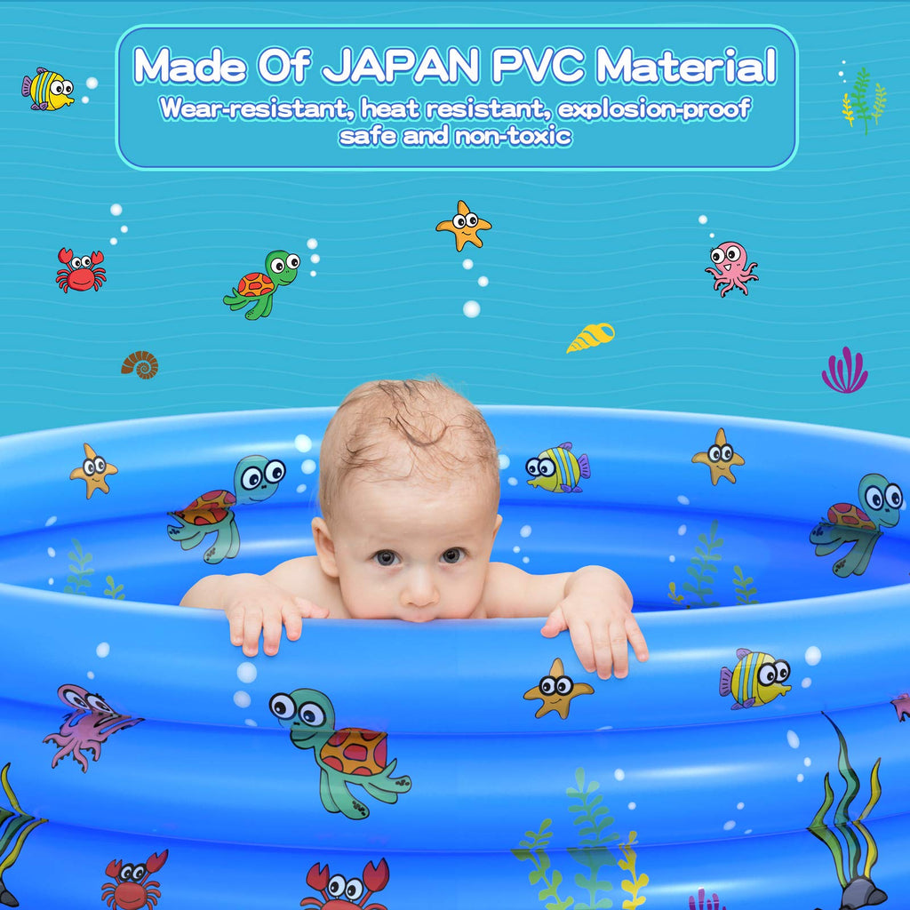 Garden Round Inflatable Baby Swimming Pool, Portable Inflatable Child/Children Little Pump Pool,Kiddie Paddling Pool Indoor&Outd
