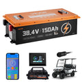 VEVOR 36V (38.4V) 150AH Lithium Golf Cart Battery, with 25A Charger, Lifepo4 Battery Kit, Built-in 250A BMS, with Bluetooth Mobi