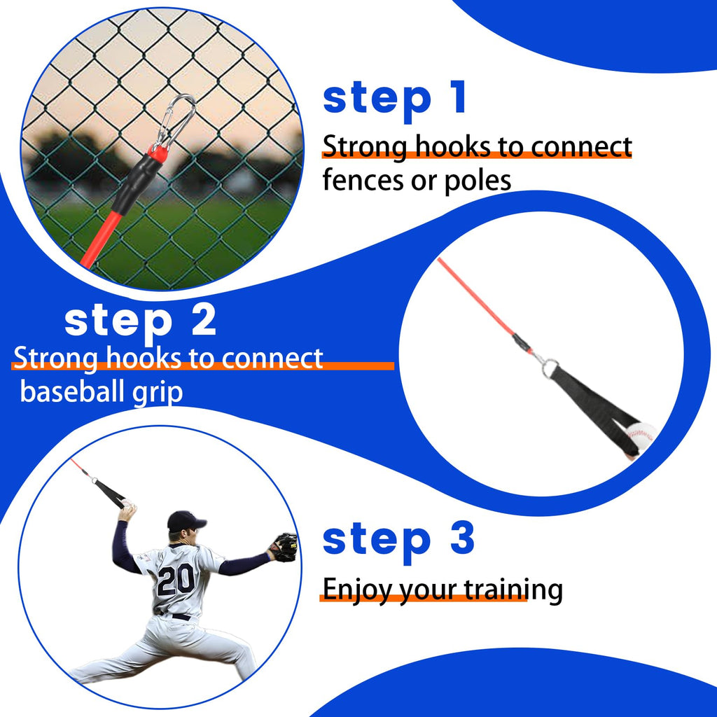 Davllin Baseball Resistance Trainer,Training Aid For Baseball Softball Pitchers,Interchangeable Grips To Build Arm Strength,Arm
