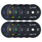 CAP Barbell 260 LB Economy Olympic Bumper Plate Set with Color Logo | Black