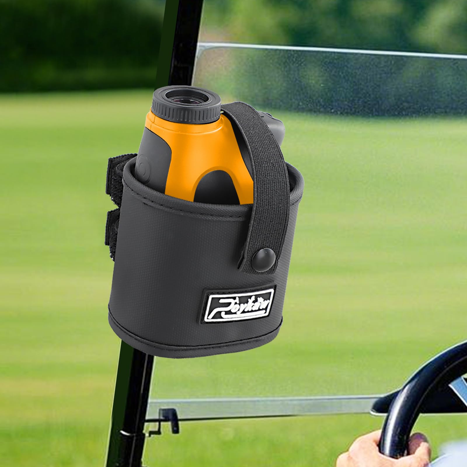 Roykaw Golf Rangefinder Pouch Mount Strap for Golf Cart, Laser Rangefinder Pouch Holder, Golf Push Cart Range Finder Holder, No 