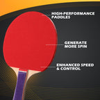 Outus 4 Set Portable Table Tennis Set Table Tennis Paddle Kit 8 Table Tennis Paddles And 12 Balls Table Tennis Racket Player Set