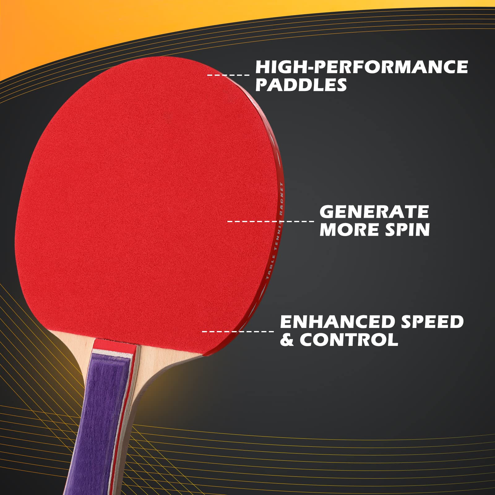 Outus 4 Set Portable Table Tennis Set Table Tennis Paddle Kit 8 Table Tennis Paddles And 12 Balls Table Tennis Racket Player Set