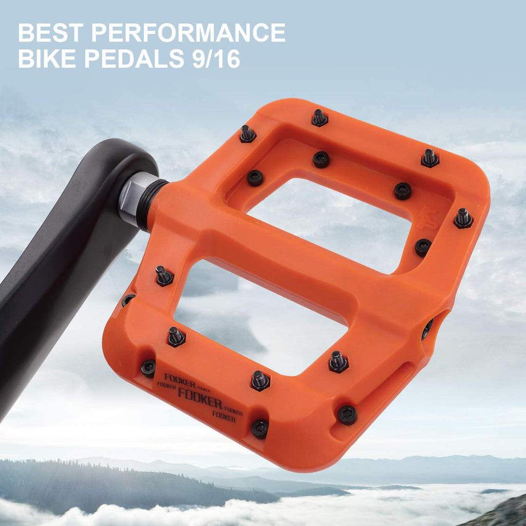 Fooker Mtb Pedals Mountain Bike Pedals 3 Bearing Non-Slip Lightweight Nylon Fiber Bicycle Platform Pedals For Bmx Mtb 9/16''
