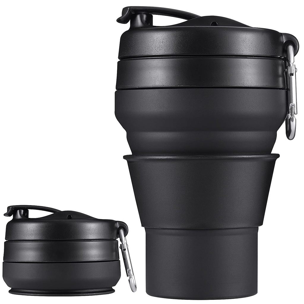 Easyxq Collapsible Travel Cup, 20 Oz 600Ml Silicone Folding Camping Cup, Leak Proof Bpa Free Portable Cup, Sport Bottle With Lid