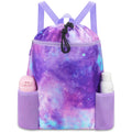 RHCPFOVR Galaxy Swim Bag for Girls - Drawstring Backpack for Kids Swim Bag for Beach Swimming Pool Lightweight Draw String Bags 