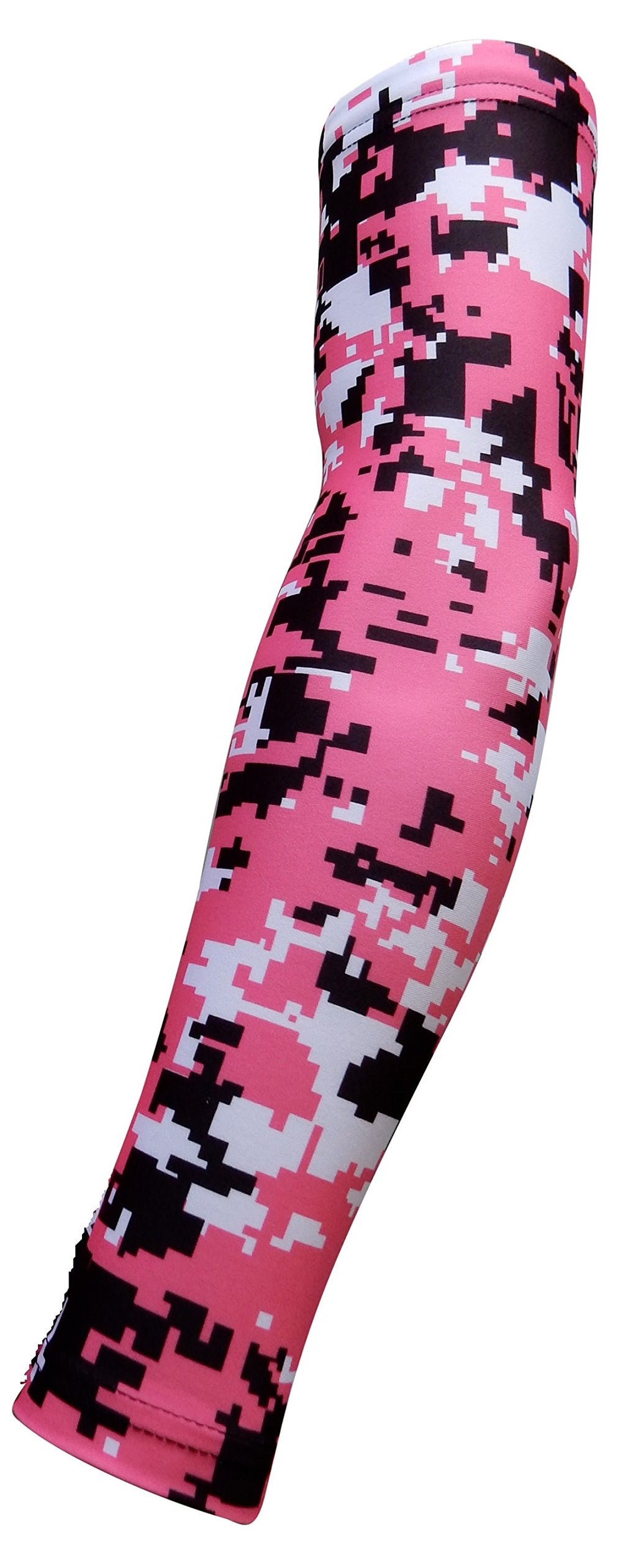 New! Moisture Wicking Compression Arm Sleeve (Pink Digital Camo, Large)