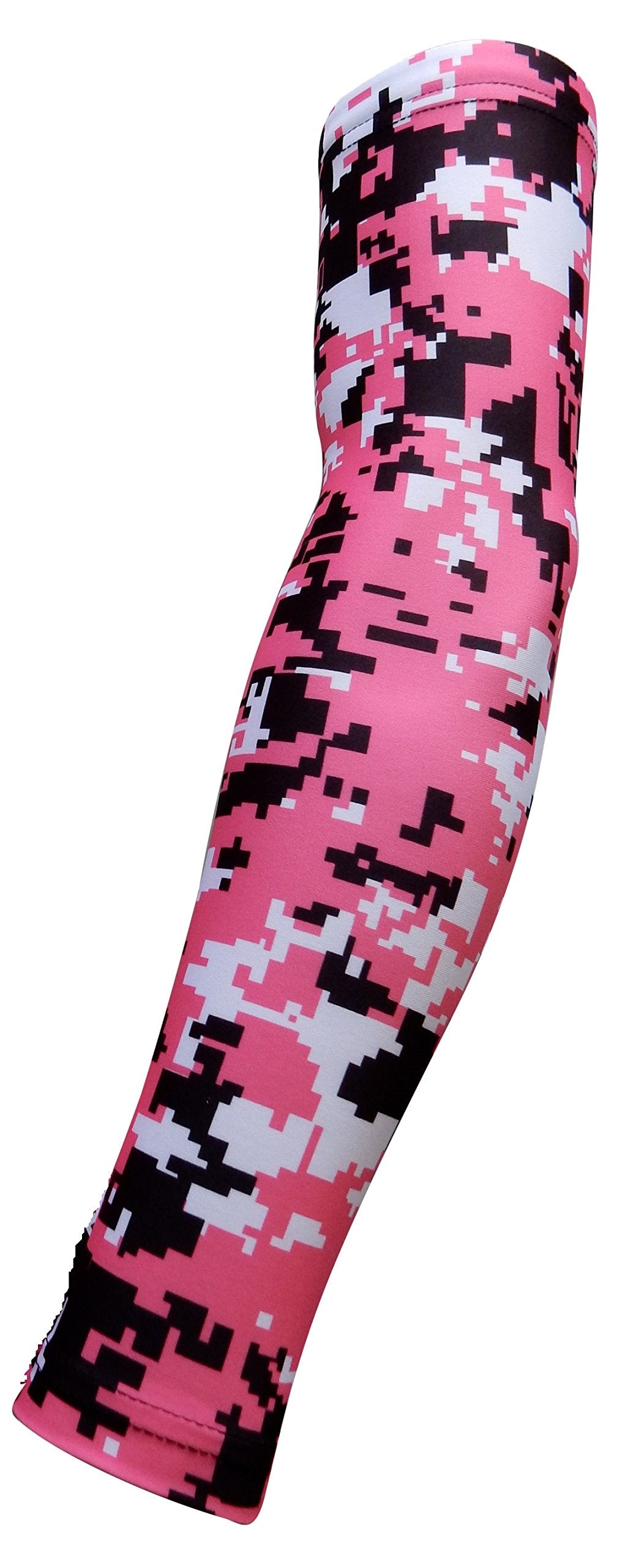 New! Moisture Wicking Compression Arm Sleeve (Pink Digital Camo, Large)
