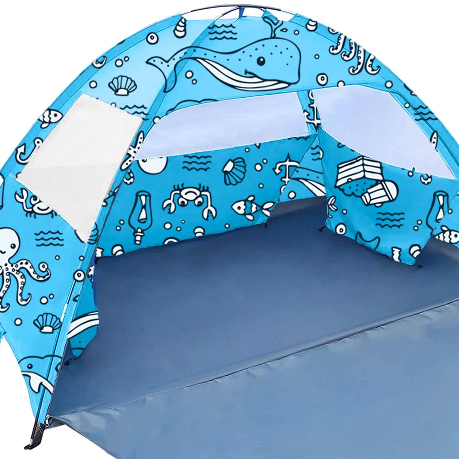 Ocean World Beach Tent for Baby, Kids and Family  34 Person Sun Shelter Sun Shade  UPF 50+ UV Protection  PU800 Waterproof Cano