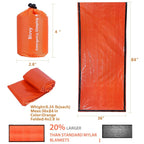 4 Packs Emergency Thermal Sleeping Bag, Survival Bivvy Sacks Blanket With Whistle, Waterproof Lightweight Survival Shelter Blank