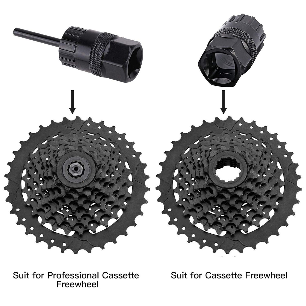 Qkurt Cassette Lockring Tools Set, 2Pcs Cassette Removal Tool Freewheel Maintenance Tool