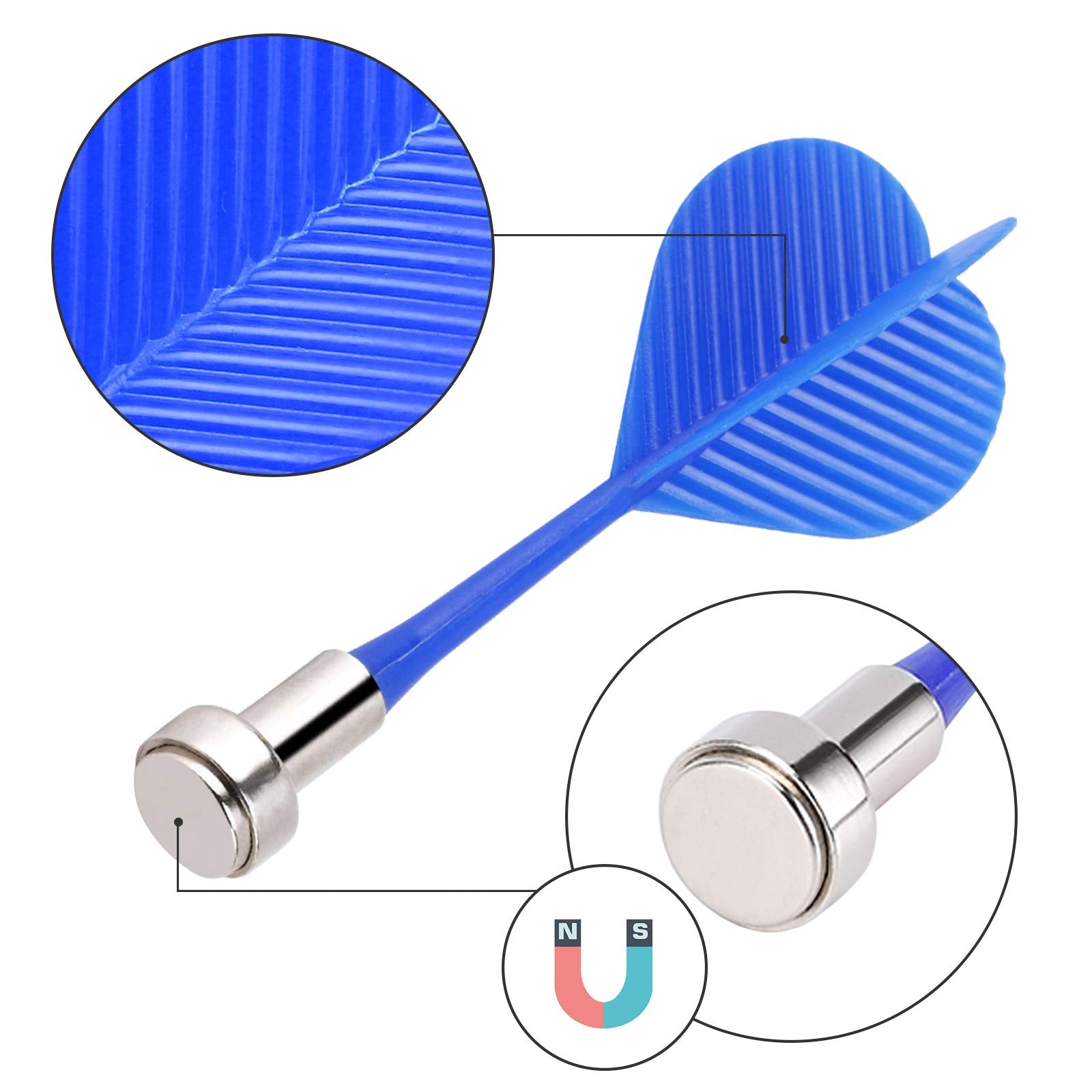 Accmor 36 Pcs Magnetic Darts, Plastic Darts Replacement Dart For Magnet Dartboard, Magnetic Darts For Kids Adults Target Game To